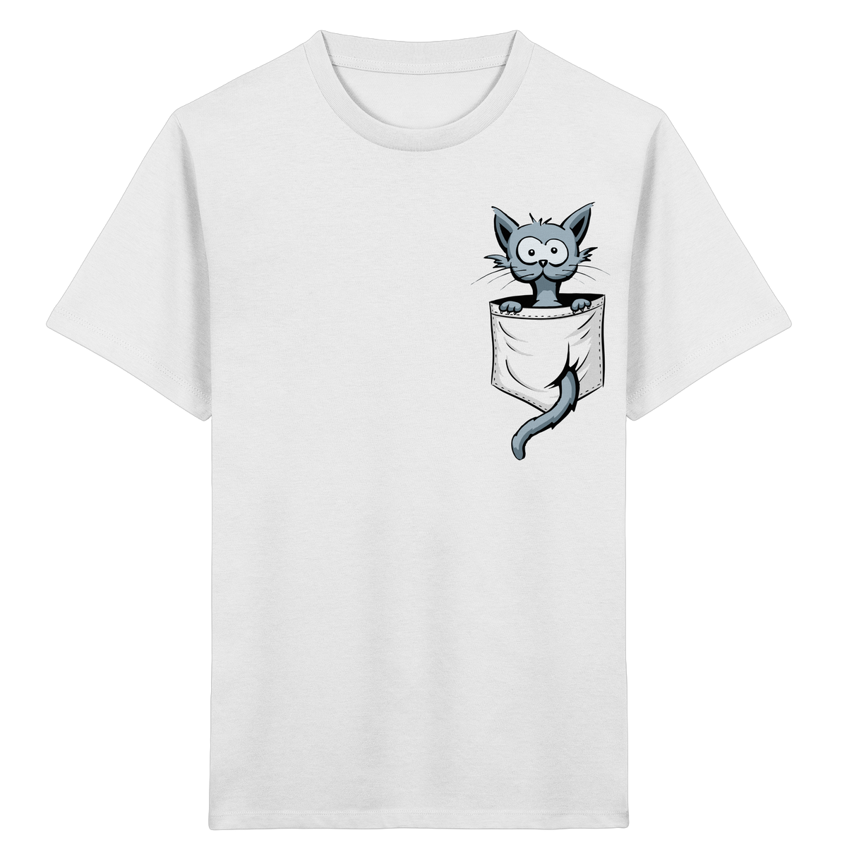 Verrückte Katze in Deiner Brust-Tasche - Kids Organic Shirt