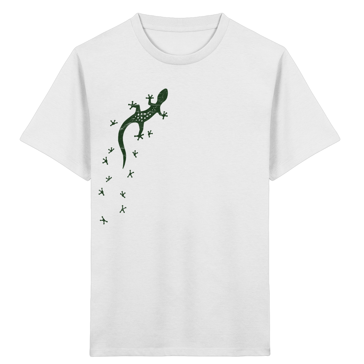 Gecko Eidechse Silhouette dunkel - Kids Organic Shirt
