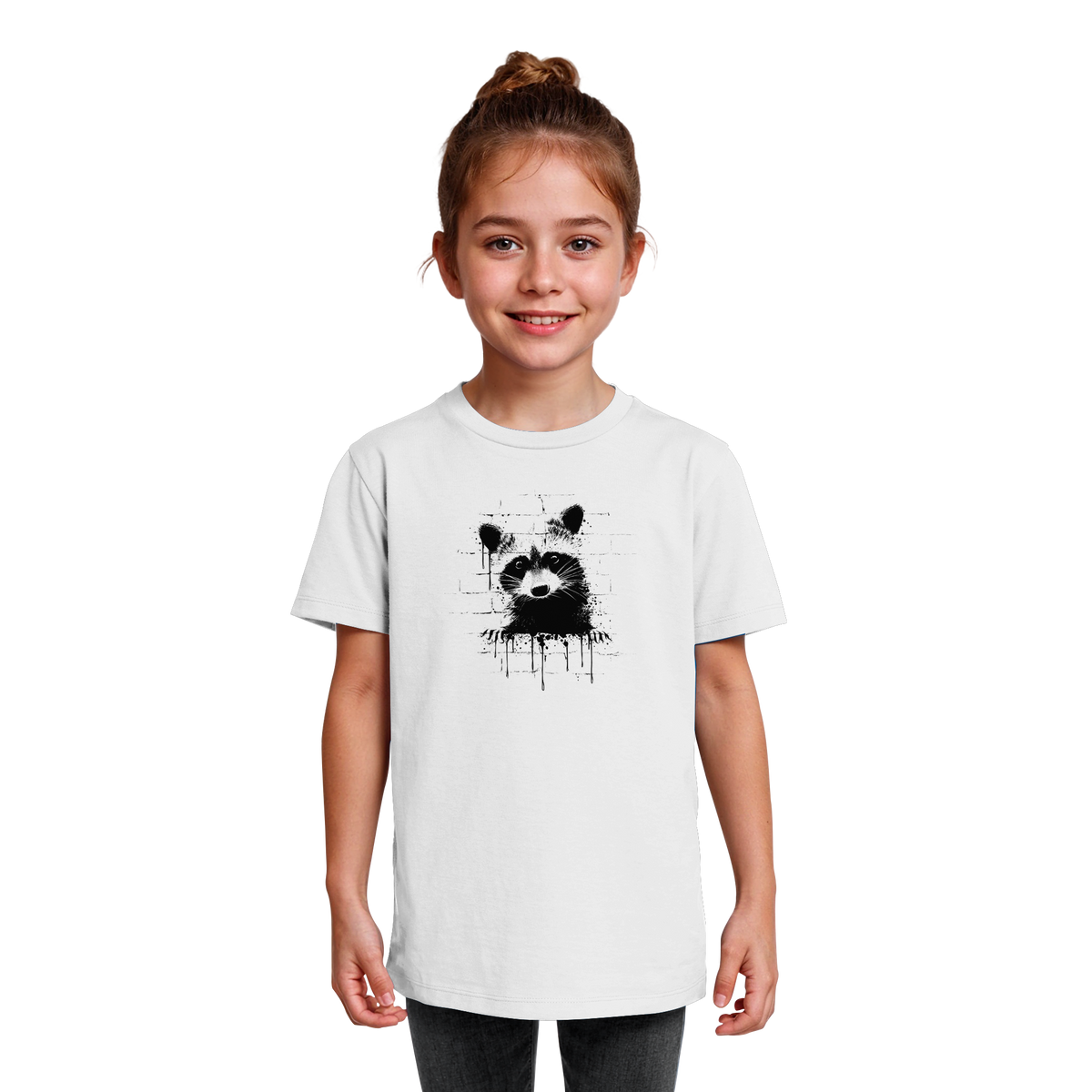 Funky Street Art Waschbär - Kids Organic Shirt