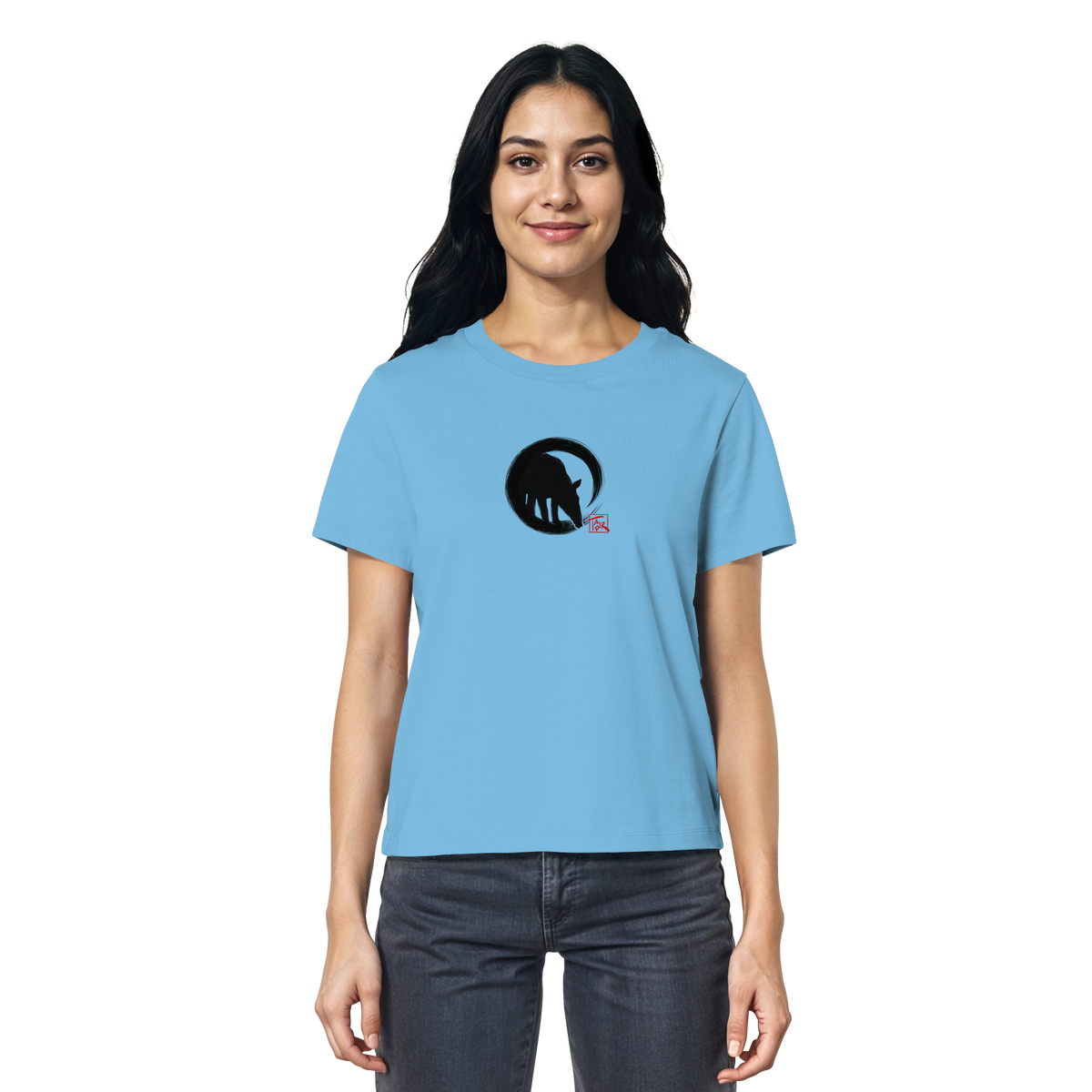 Zen Tapir im japanischen Enso Kreis - Ladies Organic Shirt