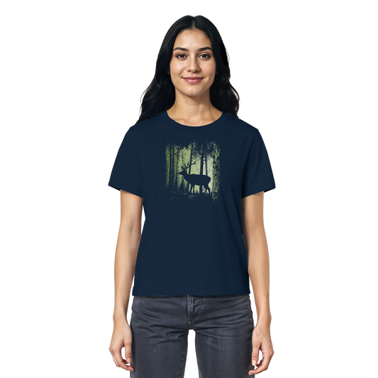 Hirsch im Zwielicht Wald - Ladies Organic Shirt