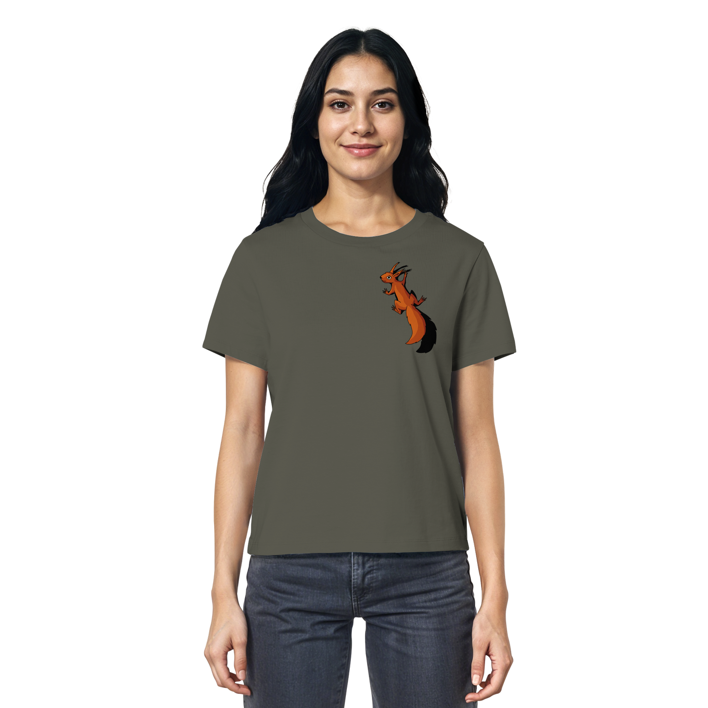 Süßes Eichhörnchen klettert - Ladies Organic Shirt