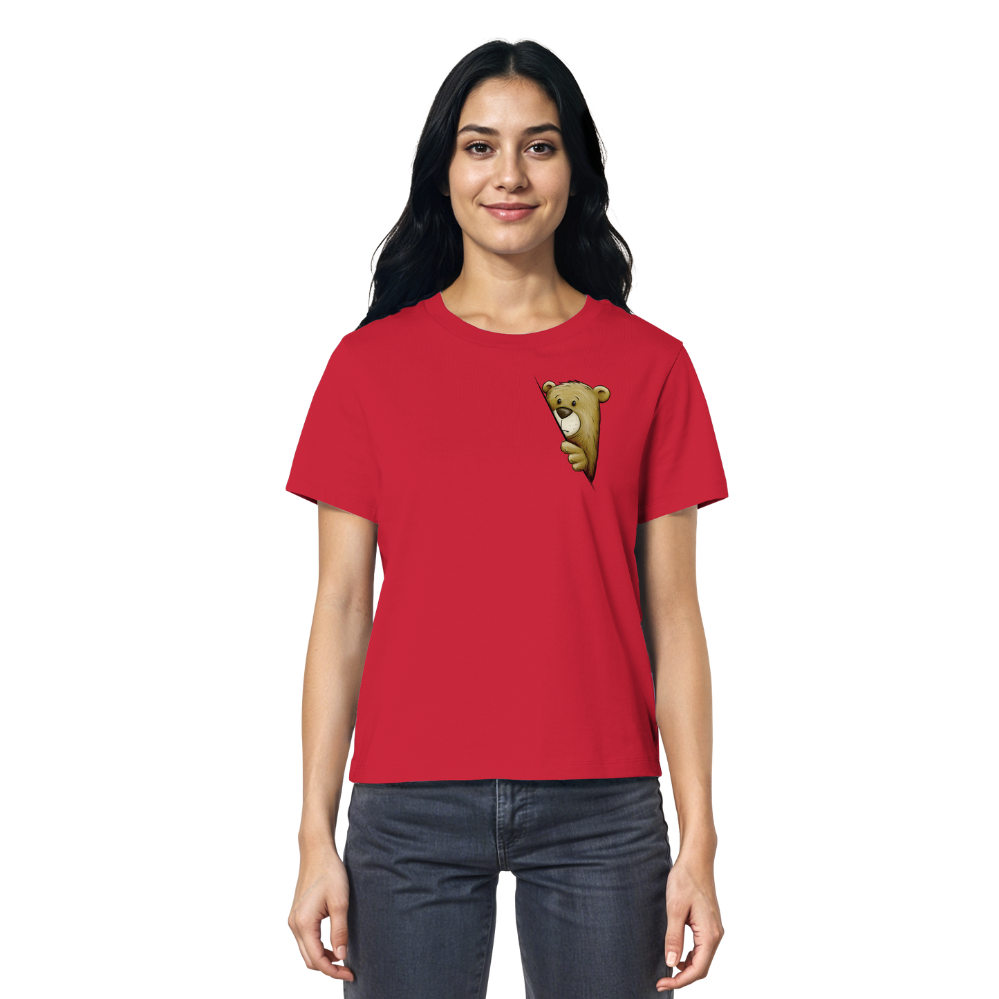 Funky Bär Illustration - Ladies Organic Shirt