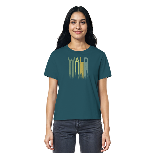 Wald Retro Forst Schriftzug - Ladies Organic Shirt