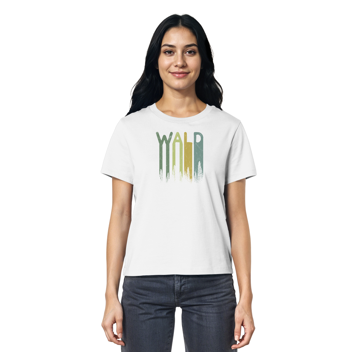 Wald Retro Forst Schriftzug - Ladies Organic Shirt