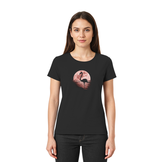 Rosa Vollmond Flamingo - Ladies Premium Shirt