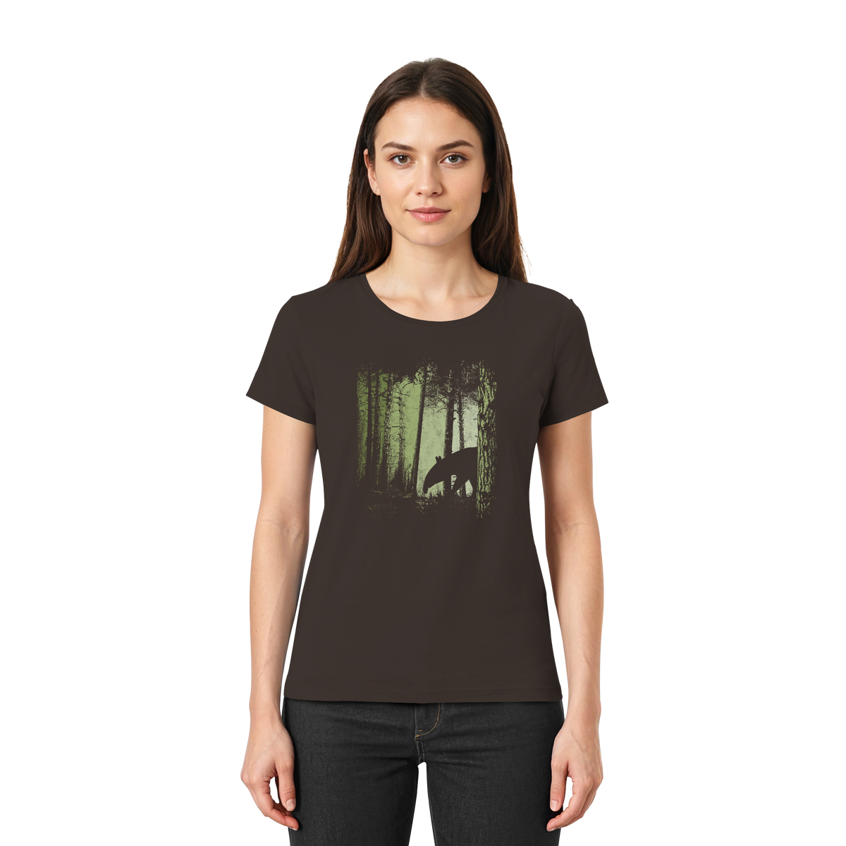 Lässiger Tapir im Zwielicht Wald - Ladies Premium Shirt