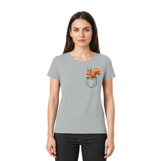 Lässiges Eichhörnchen In Tasche - Ladies Premium Shirt