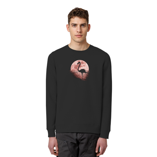 Rosa Vollmond Flamingo - Organic Basic Unisex Sweatshirt