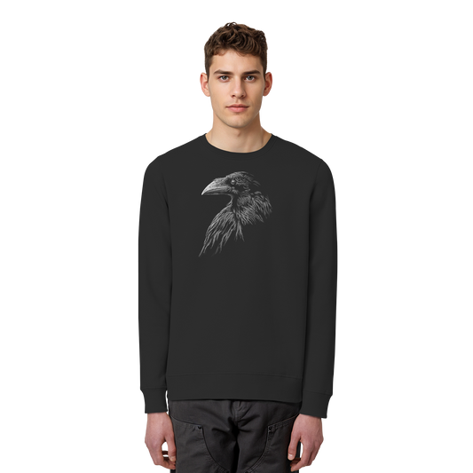 Kritzelkunst Rabe Krähe - Organic Basic Unisex Sweatshirt