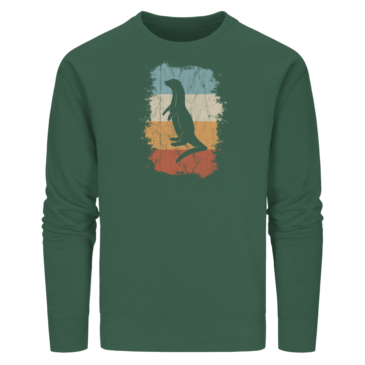 Retro Otter Fischotter Silhouette - Organic Basic Unisex Sweatshirt