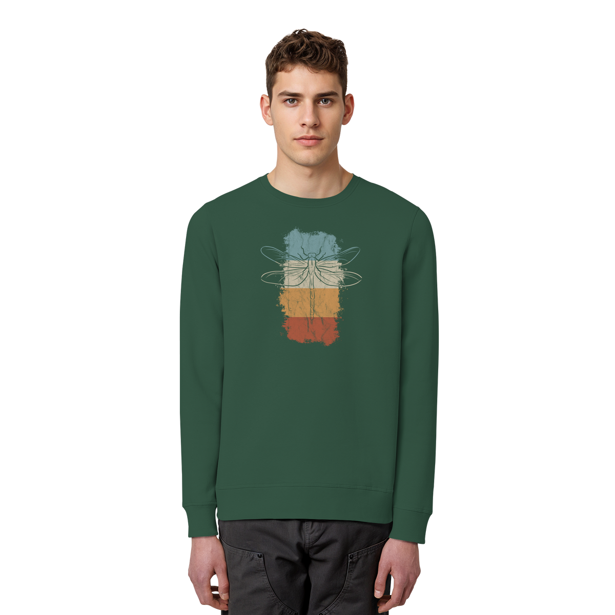 Retro Kunst Libelle | Vintage Dragonfly - Organic Basic Unisex Sweatshirt