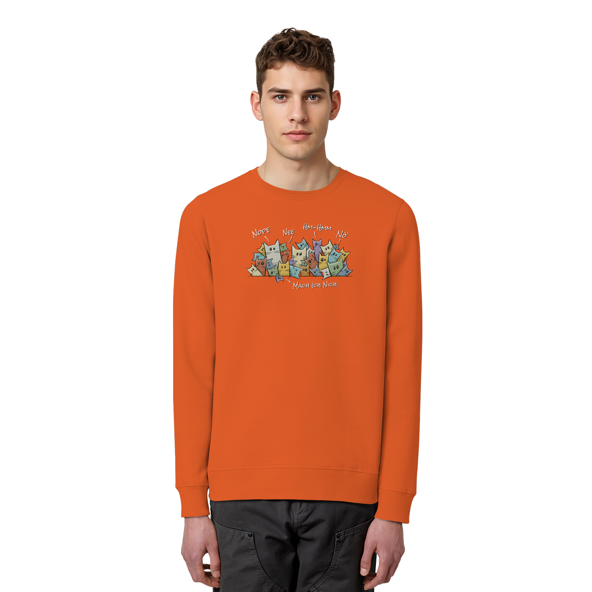 Nope, Nee, Nö Katzen - Organic Basic Unisex Sweatshirt