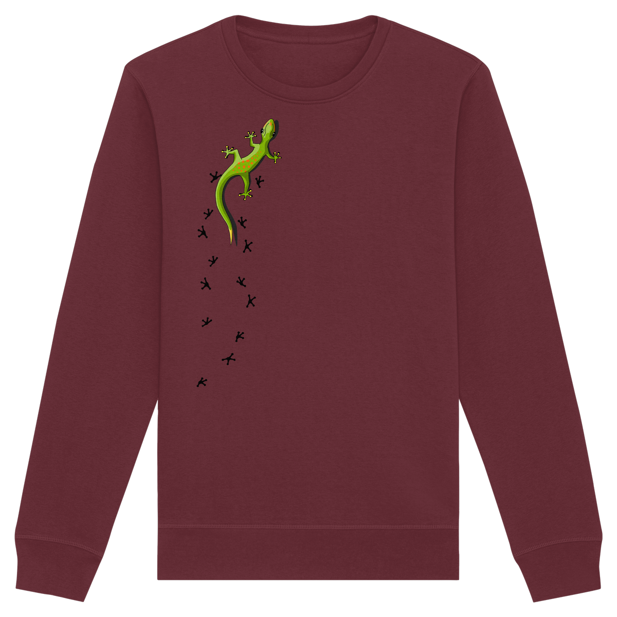 Kletternder Gecko mit Spuren - Organic Basic Unisex Sweatshirt