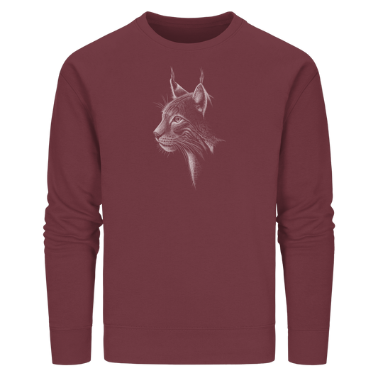Luchs Kritzelkunst Wildkatze Illustration - Organic Basic Unisex Sweatshirt