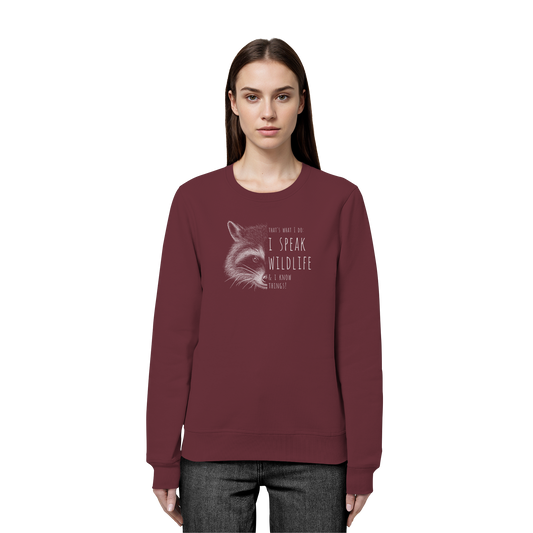 I Speak Wildlife And I Know Waschbär - Organic Basic Unisex Sweatshirt
