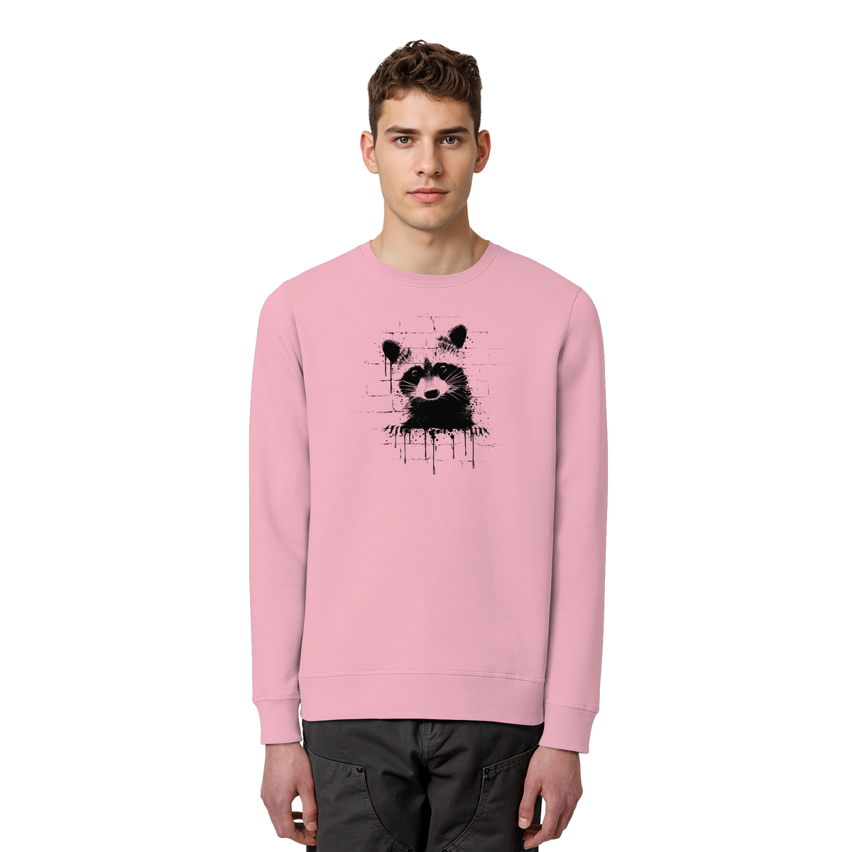 Funky Street Art Waschbär - Organic Basic Unisex Sweatshirt