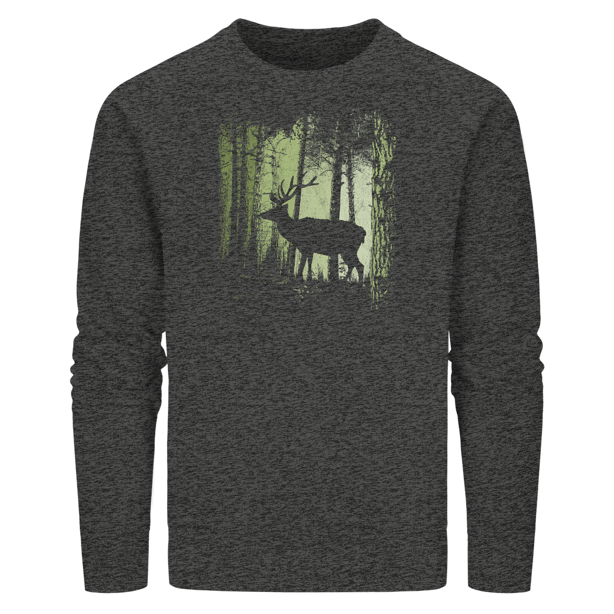 Hirsch im Zwielicht Wald - Organic Basic Unisex Sweatshirt