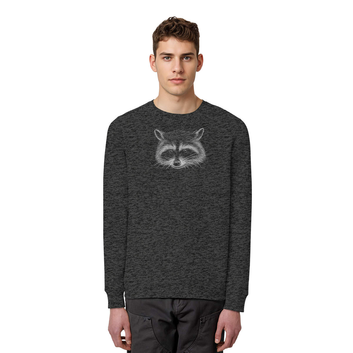 Waschbär Illustration Kritzelkunst - Organic Basic Unisex Sweatshirt