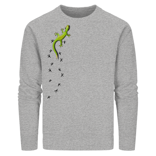 Kletternder Gecko mit Spuren - Organic Basic Unisex Sweatshirt