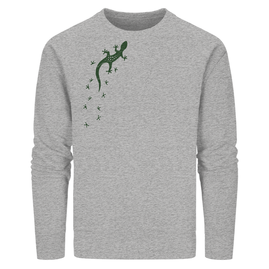 Gecko Eidechse Silhouette dunkel - Organic Basic Unisex Sweatshirt