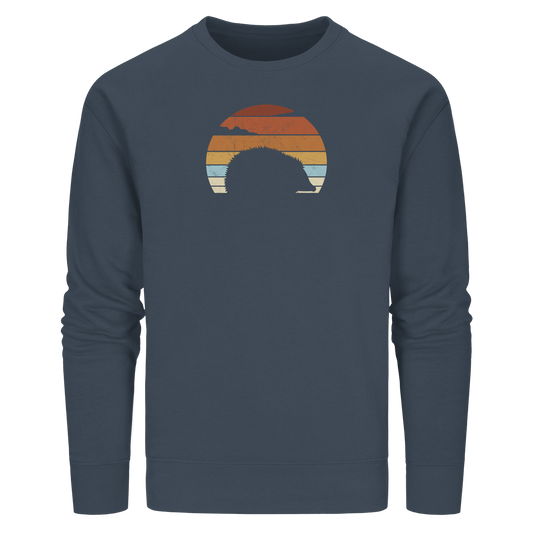 Retro Igel Silhouette im Sonnenuntergang - Organic Basic Unisex Sweatshirt