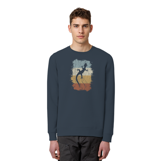 Retro Gecko Salamander Silhouette - Organic Basic Unisex Sweatshirt