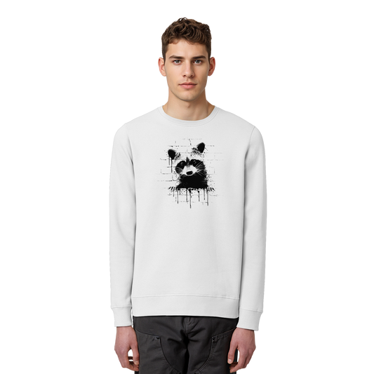Funky Street Art Waschbär - Organic Basic Unisex Sweatshirt