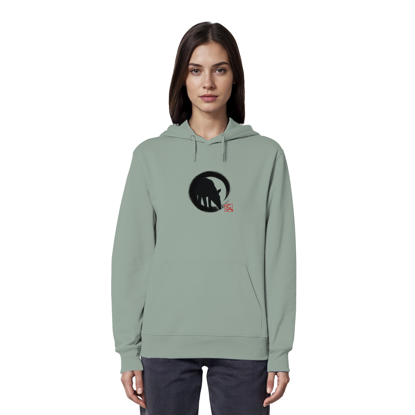 Zen Tapir im japanischen Enso Kreis - Organic Hoodie