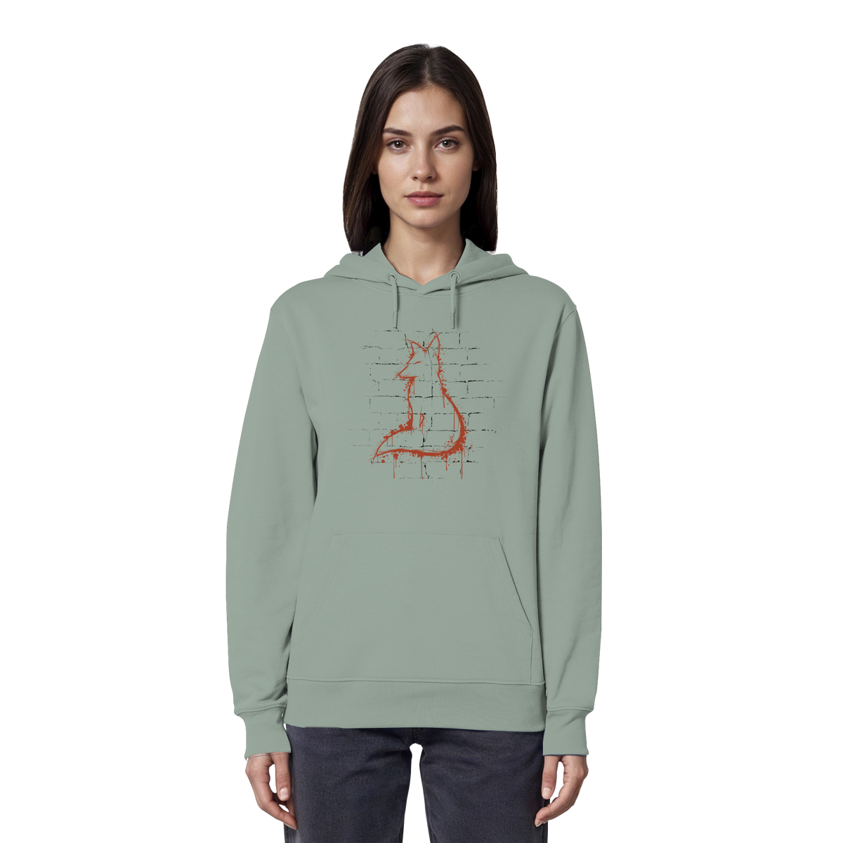 Street Art Fuchs Silhouette - Organic Hoodie