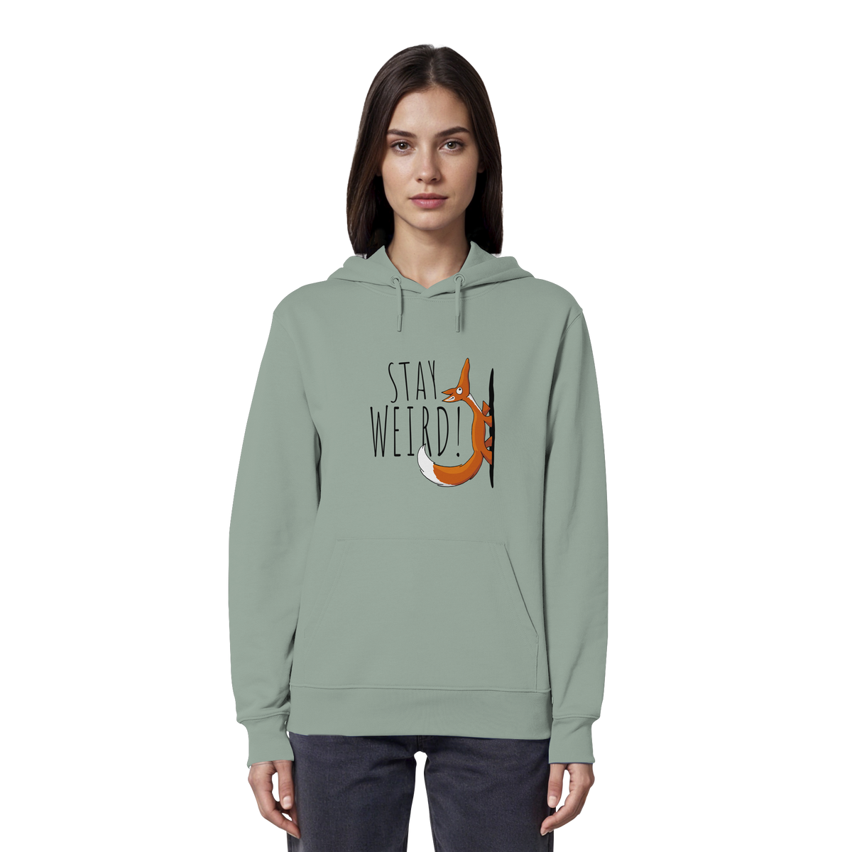 Stay Weird! Schräger Fuchs - Organic Hoodie