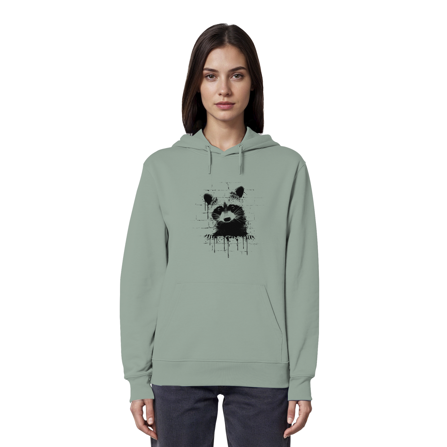Funky Street Art Waschbär - Organic Hoodie