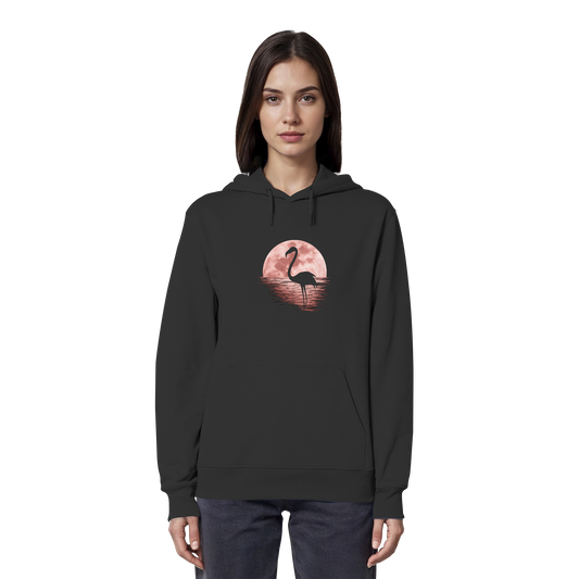 Rosa Vollmond Flamingo - Organic Hoodie