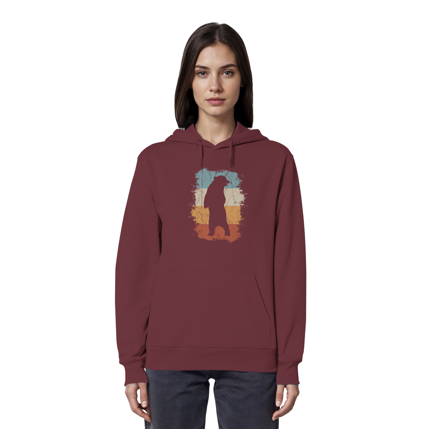 Retro Bären-Silhouette - Organic Hoodie