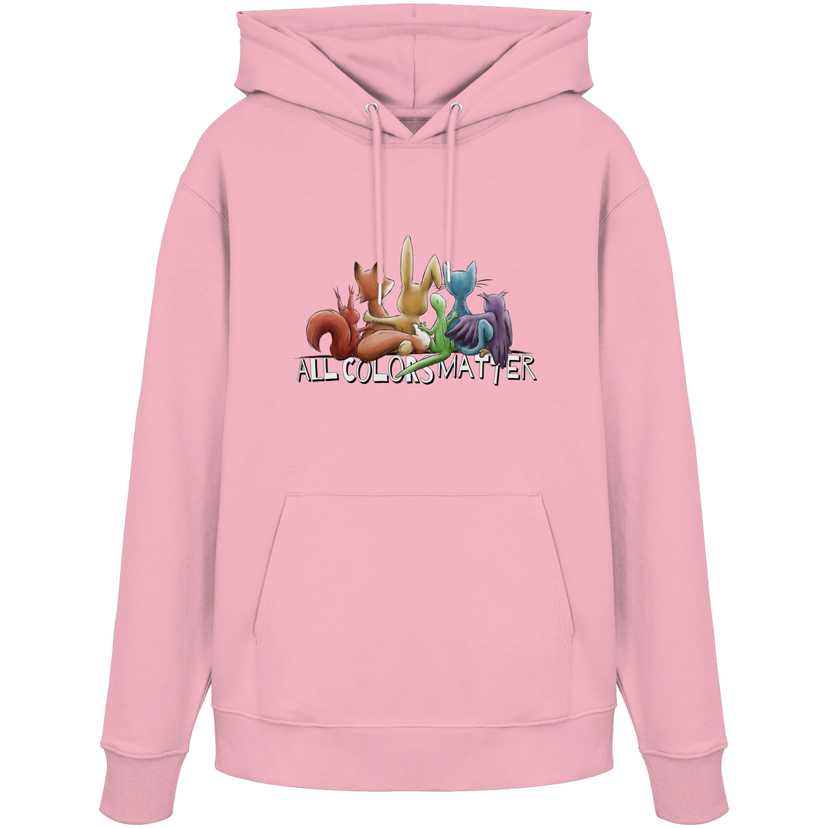 All Colors Matter! Regenbogen Tiere für Vielfalt - Organic Hoodie