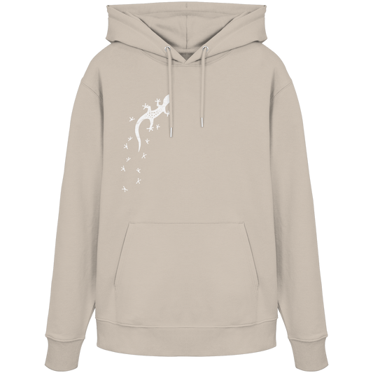 Gecko Eidechse Silhouette hell - Organic Hoodie