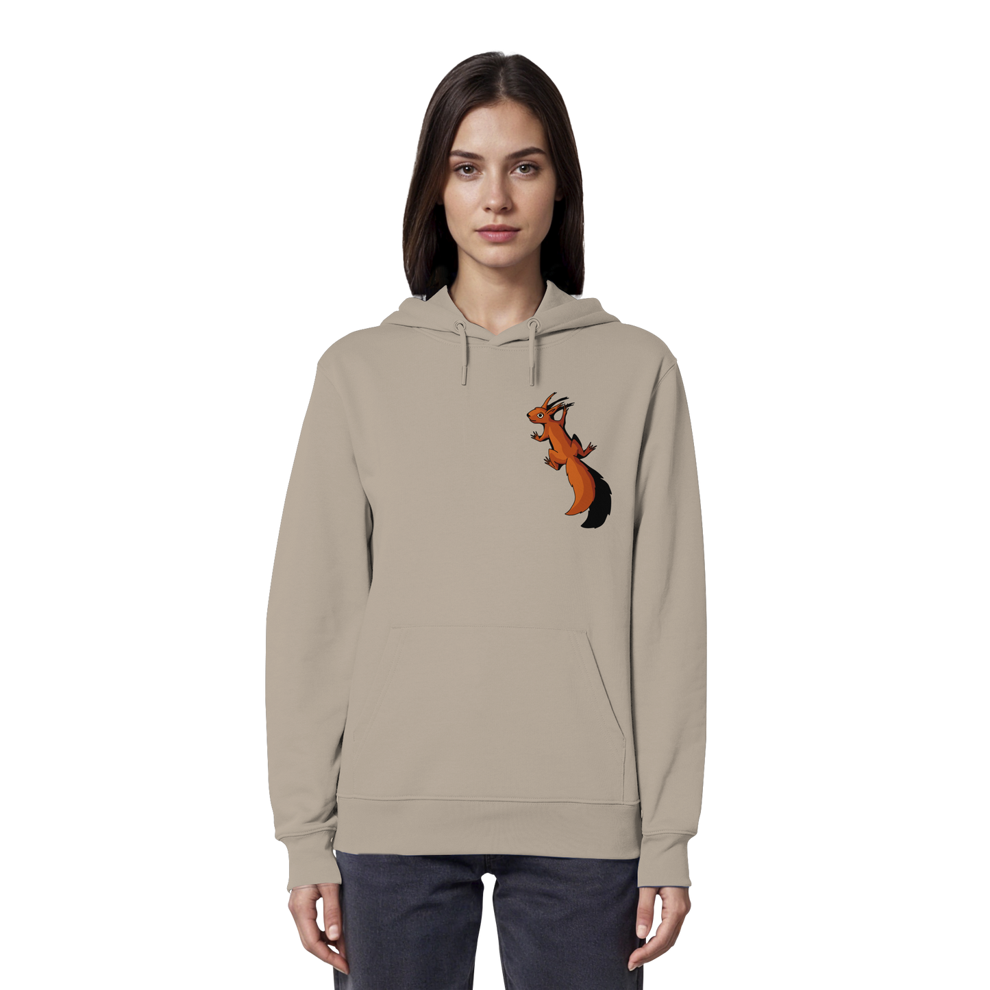 Süßes Eichhörnchen klettert - Organic Hoodie