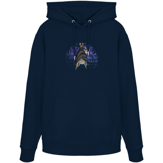 Fledermaus in blauer Nacht - Organic Hoodie