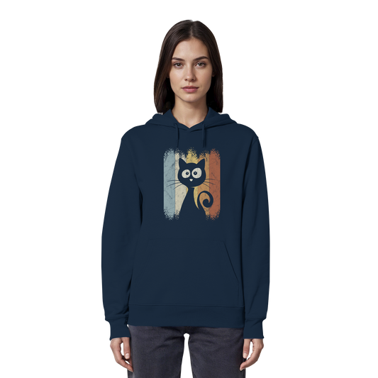 Retro Katze Silhouette - Organic Hoodie