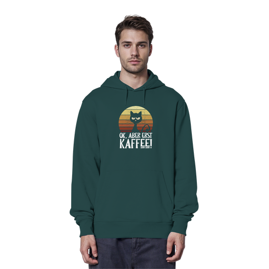 Ok, aber erst Kaffee | launische Katze - Organic Hoodie