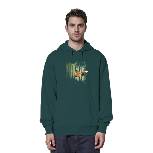 Fuchs im Zwielicht-Wald - Organic Hoodie
