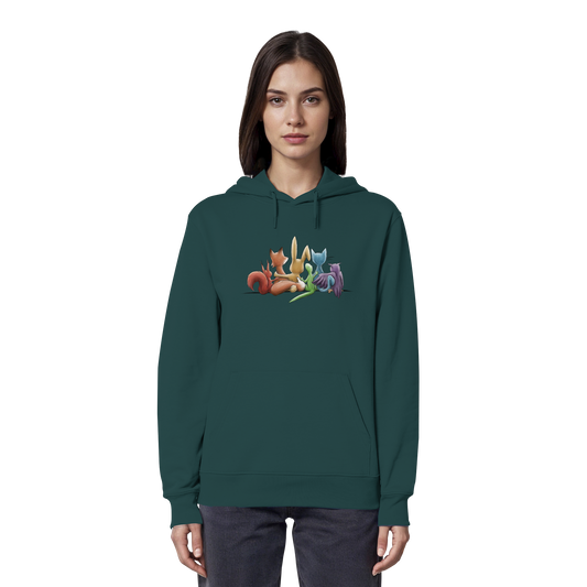 Regenbogen Tiere für Freundschaft, Toleranz und Vielfalt - Organic Hoodie
