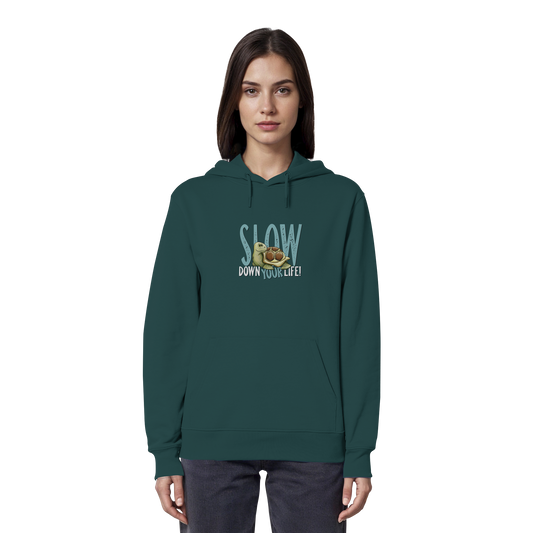 Slow Down Your Life Schildkröte - Organic Hoodie