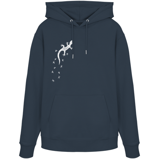 Gecko Eidechse Silhouette hell - Organic Hoodie