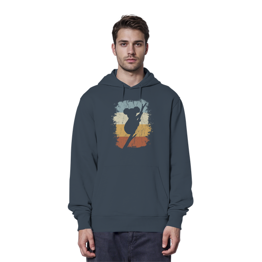 Retro kletternder Koala-Bär - Organic Hoodie