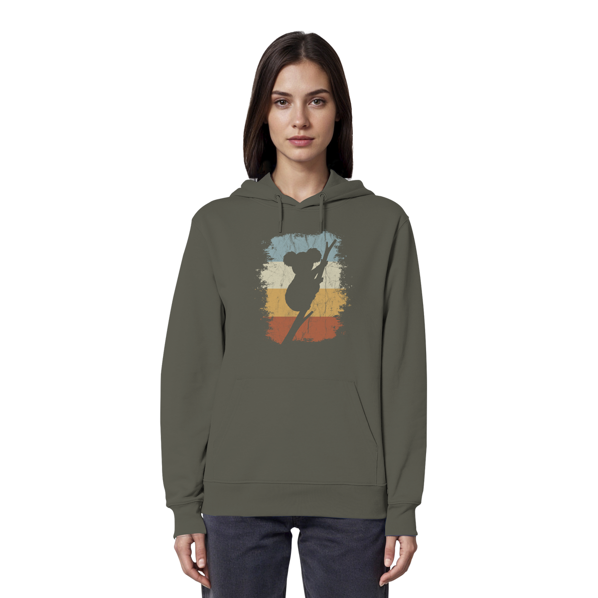 Retro kletternder Koala-Bär - Organic Hoodie