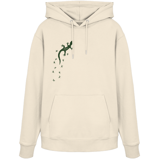 Gecko Eidechse Silhouette dunkel - Organic Hoodie