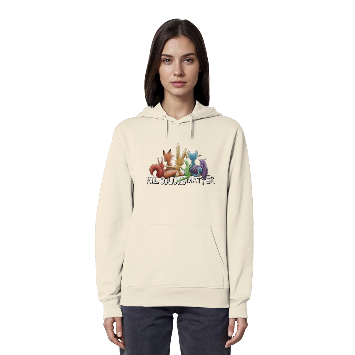 All Colors Matter! Regenbogen Tiere für Vielfalt - Organic Hoodie