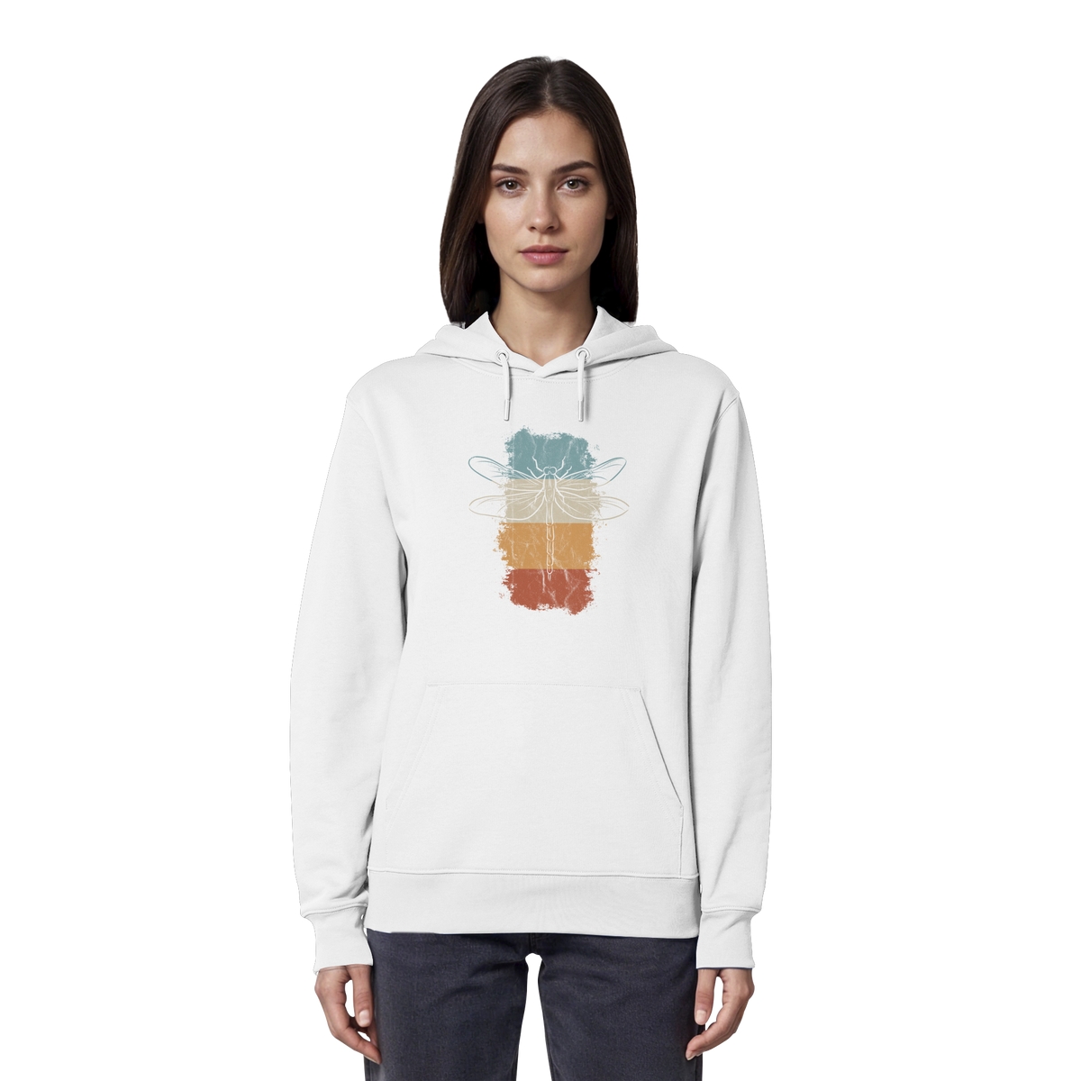Retro Kunst Libelle | Vintage Dragonfly - Organic Hoodie