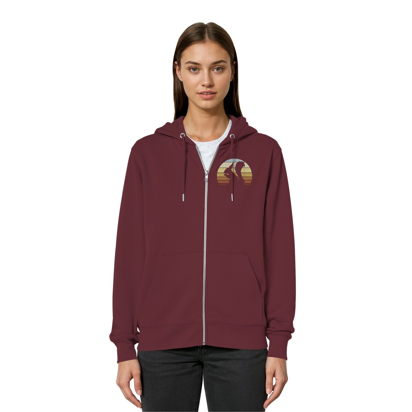 Retro Eichhörnchen Silhouette - Organic Relaxed Zipper